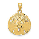 10K Gold Polished Large Sand Dollar Pendant