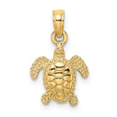 10K 3D Mini Sea Turtle Charm