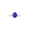 Tanzanite and Diamond 14kt Gold Ring/ Tanzanite 1.11ct/ 0.10 Diamond