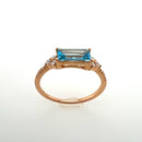 Blue Topaz and Diamonds Ring
