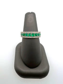 White Gold Emerald and Diamond Ring