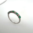 White Gold Emerald and Diamond Ring