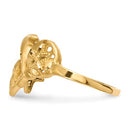 14K Polished and Satin Diamond-cut Dolphin Starfish Shell Sand Dollar Ring