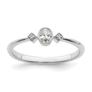 14K White Gold 3-Stone Oval Diamond - Engagement Ring