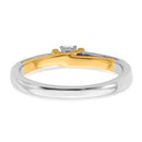 14K Two-tone First Promise Polish Comp. Round Dia. Prom/Engagement Ring