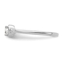 14K White Gold Rope Edge Petite Pear Diamond - Engagement Ring