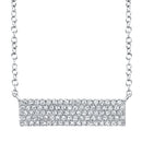 Diamond Pave Bar Pendant Necklace