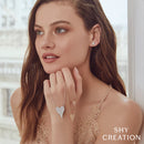 Diamond Pave Heart Stud Earrings