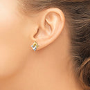 14K Madi K with Rhodium Dolphin Post Earrings