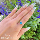 Diamond And Blue Topaz Heart Ring