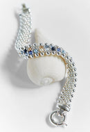 Grand Michelle - Ocean Inspired Crystal and Sterling Silver Reversible Beaded Bracelet