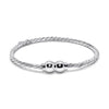 Cape Cod Lifestyle - Sterling Silver Twisted Wire Bracelet with Double Silver Balls