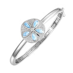 sterling silver sand dollar larimar bracelet