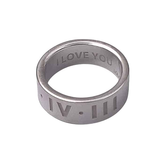 1-4-3 Love Code Wide Band Ring