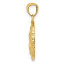 10K Gold Polished Large Sand Dollar Pendant