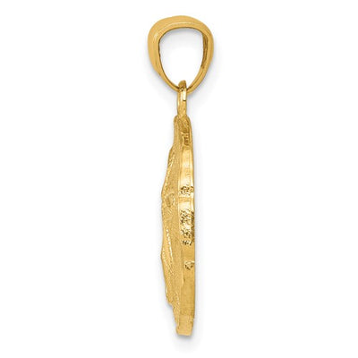 10K Gold Polished Large Sand Dollar Pendant
