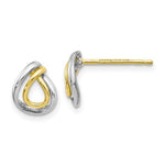 10K White Rhodium Polished Post Earrings