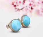 larimar sterling silver stud earrings