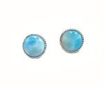 larimar sterling silver stud earrings