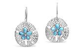 larimar sterling silver sandollar earrings