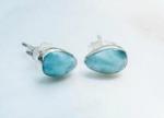 larimar sterling silver studs