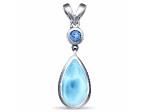 larimar/blue topaz sterling silver pendent