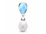 larimar/fw pearl/ sterling silver pendent