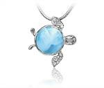 larimar sterling silver turtle pendent