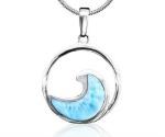 larimar sterling silver wave pendent