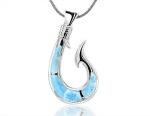larimar sterling silver hook pendent