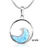 larimar sterling silver wave pendent