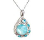 larimar/blue topaz sterling silver  pendent