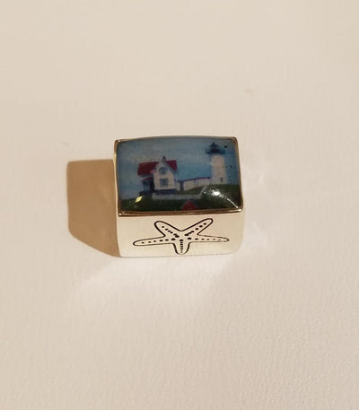 sterling silver york beach nubble light bead