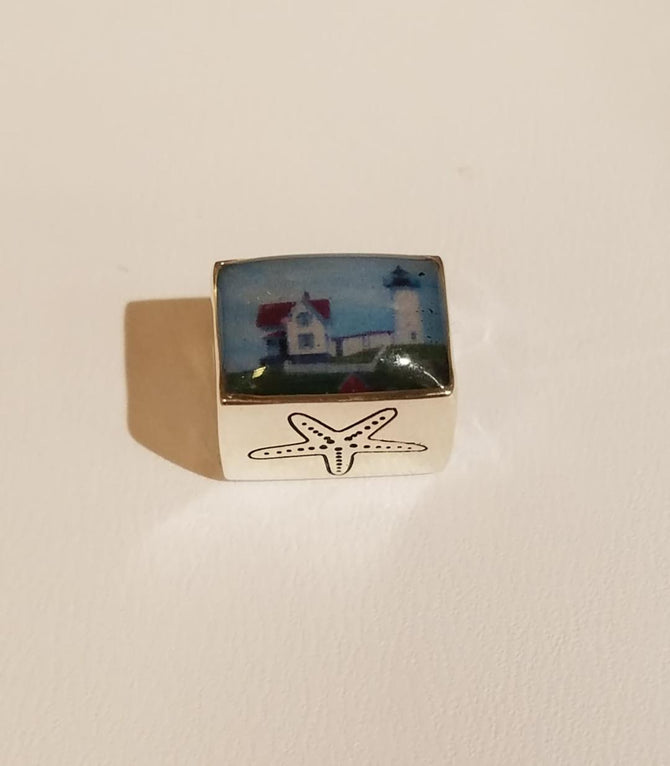 sterling silver york beach nubble light bead