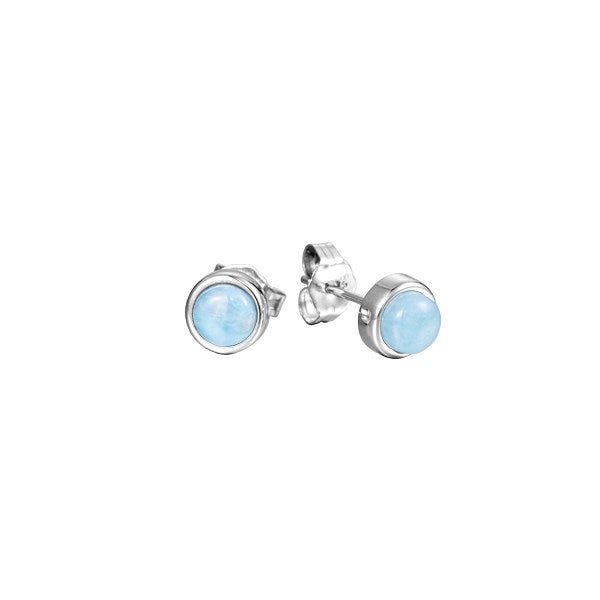 sterling silver larimar stud earrings 7mm