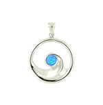 Blue Opal Wave Sterling Silver Pendent