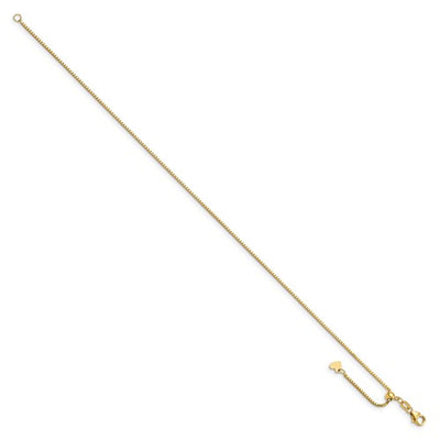 Leslie's 14K Adjustable Box Chain Anklet 11"