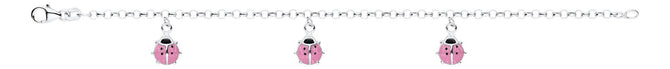 KK SS PINK LADYBUG CHARM BRACELET