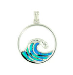 Blue Opal Wave Sterling Silver Pendent
