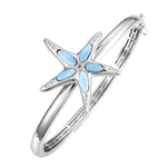 sterling silver larimar starfish bangle