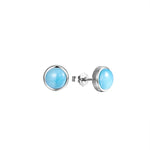 sterling silver larimar stud earrings 9mm