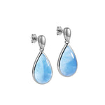 sterling silver larimar drop earrings