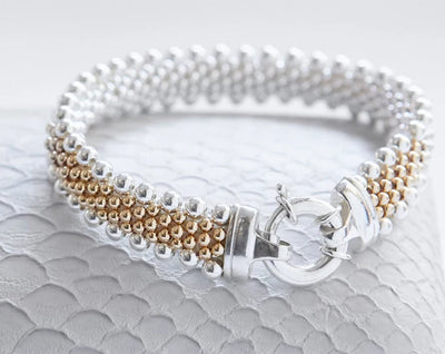 Grand Classic - Sterling Silver/14k Gold Reversible Bracelet