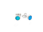 Opal blue lab sterling silver stud earrings