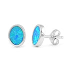 opal blue lab sterling silver stud earrings