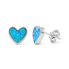 opal blue lab sterling silver stud earrings