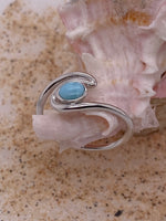 Larimar Wave Sterling Silver Ring