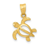 14K Open Turtle Pendant