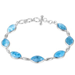 sterling silver larimar bangle