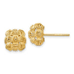 14K D/C Basketweave Post Earrings